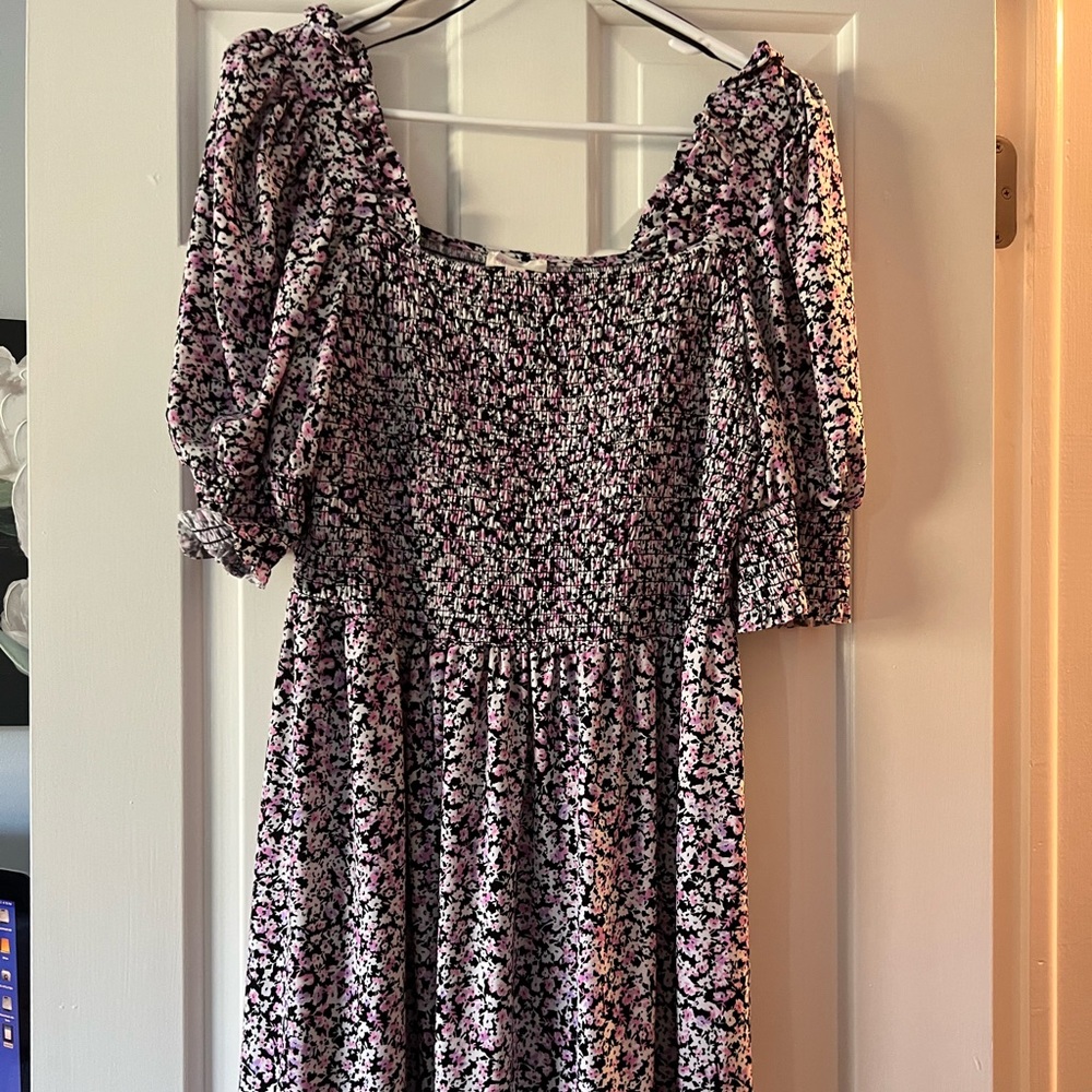 Floral Zooey Deschanel style dress